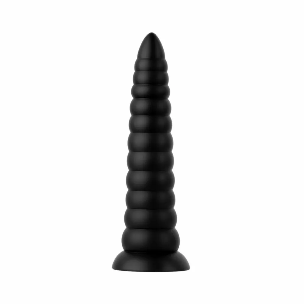 Silikonový anální kolík BUTTR Caterpiller, článkovaný, černý, 29 cm