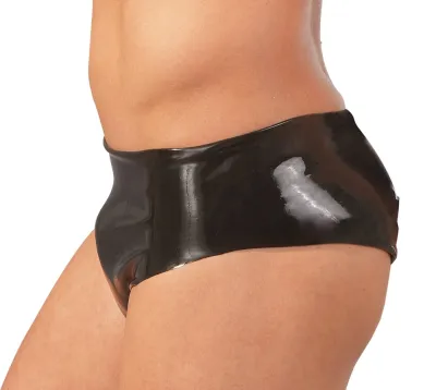 Pánské latexové slipy LateX s vnitřním dildem, černé, M/L - obrázek 2