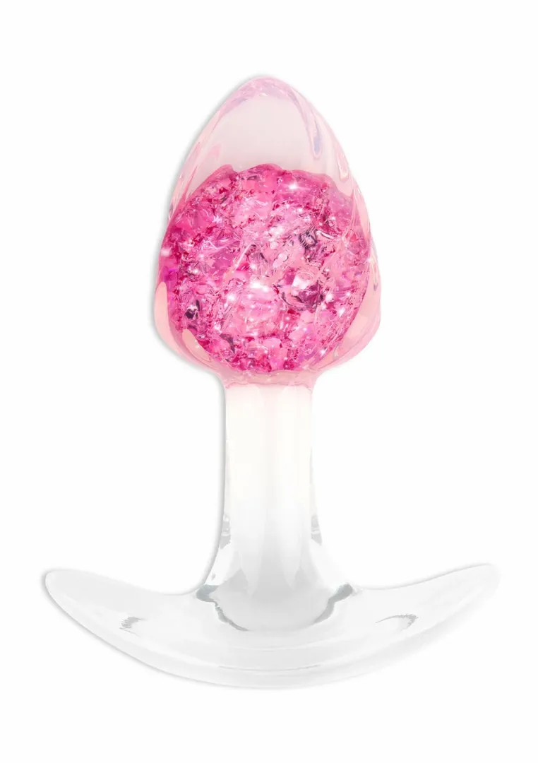 Silikonový anální kolík ToyJoy Crystal Plug Small s krystalem, černý, 7,5 cm