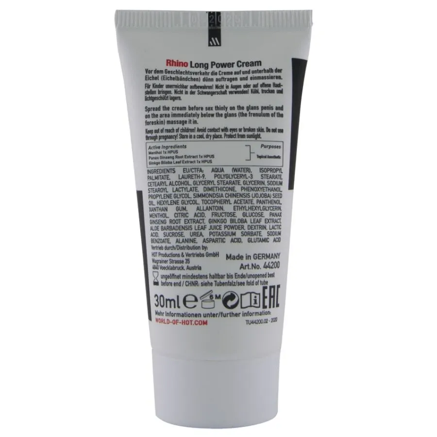 Krém na oddálení ejakulace HOT Rhino Long Power, 30 ml - obrázek 3