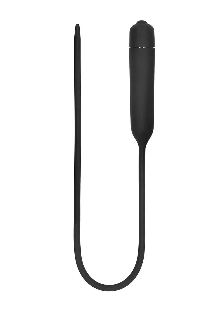 Vibrační dilatátor do močové trubice Ouch! Extra Long, silikonový, černý