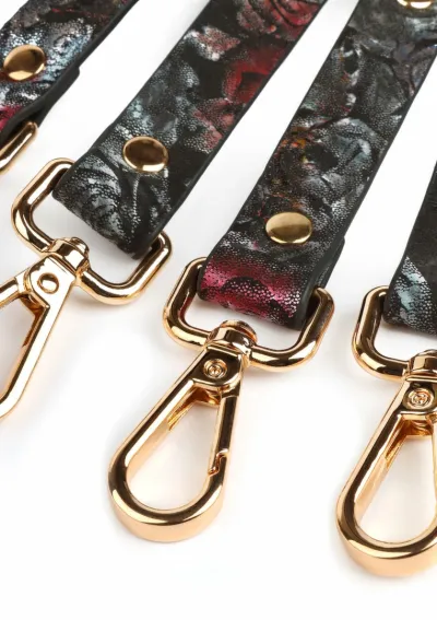 Hogtie GEISHA Floral Jacquard ke spojení pout, veganská kůže, černý - obrázek 3