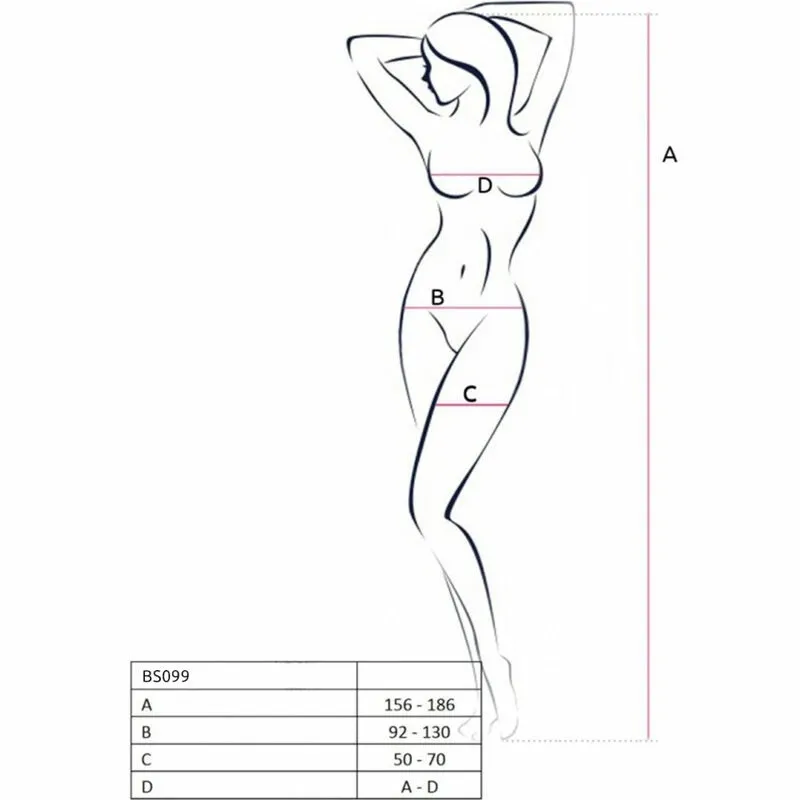 Bodystocking PASSION BS099, černý, univerzální velikost - obrázek 7