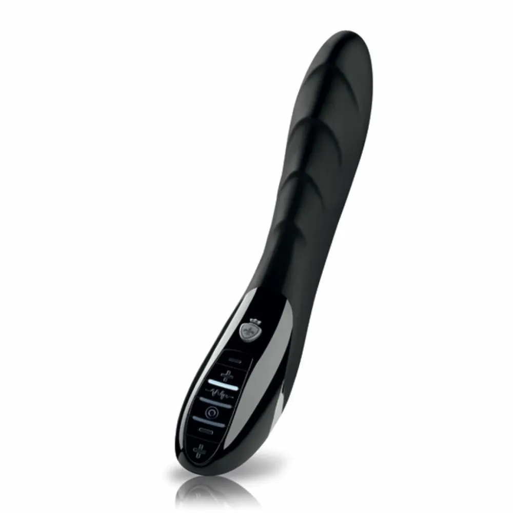 Vibrátor s elektrostimulací Mystim Sizzling Simon, silikon, černý, 27 cm