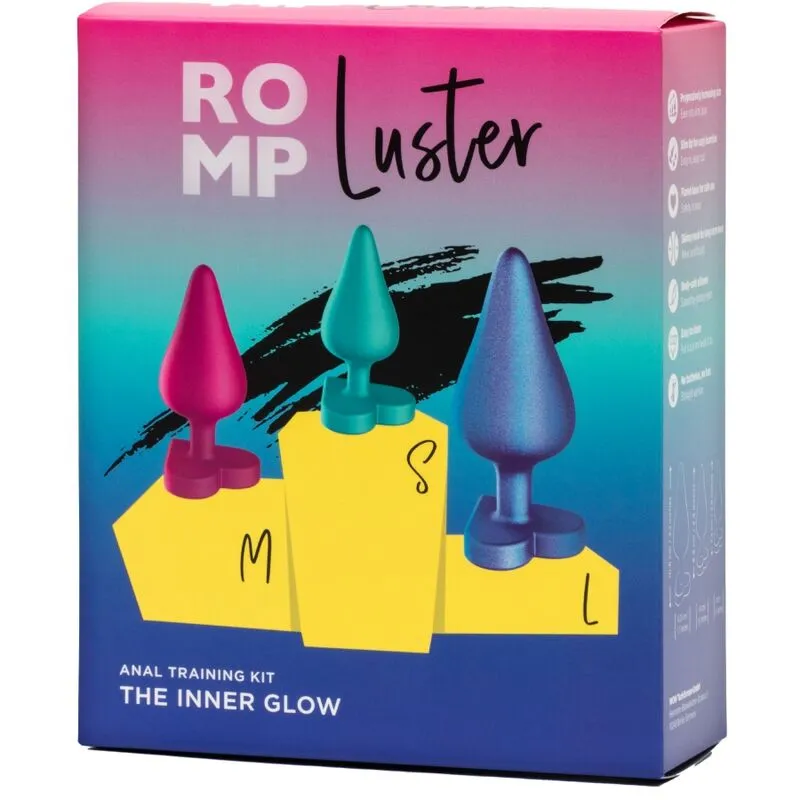 Sada análních kolíků ROMP Luster se základnou ve tvaru srdce, S/M/L - obrázek 9