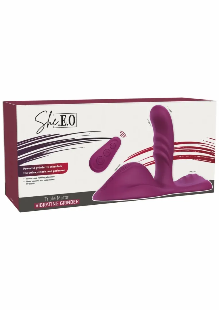 Vibrátor na tření She.E.O Triple Motor s dálkovým ovládáním, fialový - obrázek 2