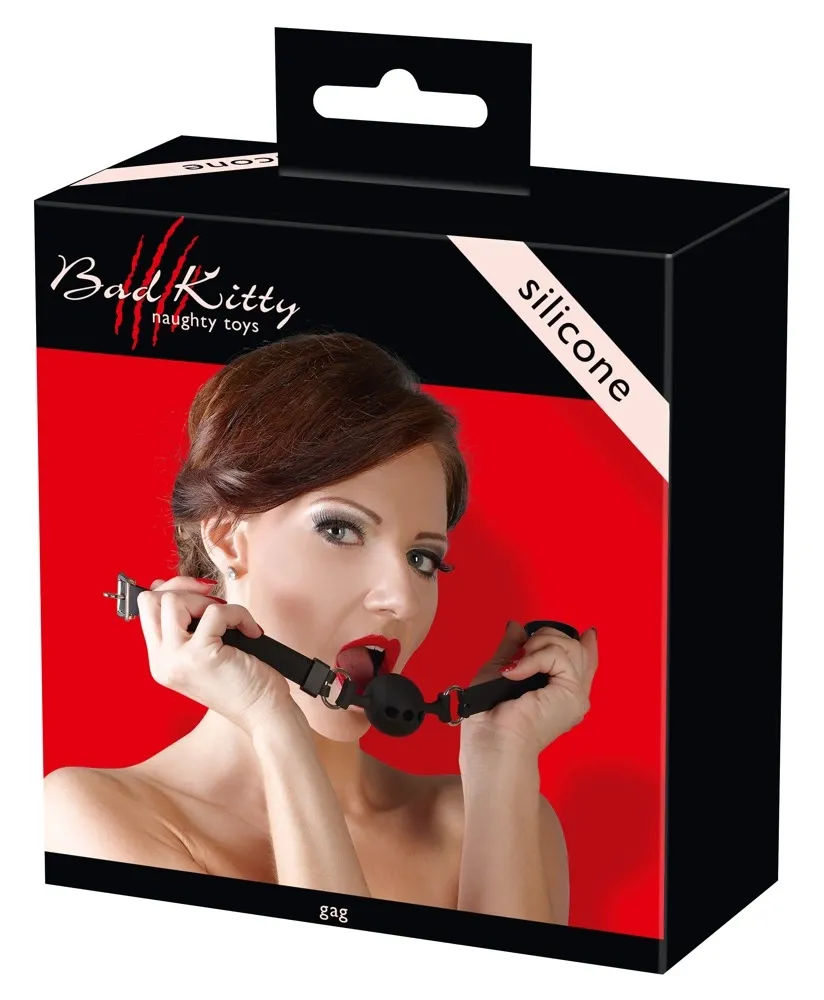 Silikonový roubík You2Toys s kuličkou a otvory pro dýchání, černý, průměr 3,5 cm - obrázek 4