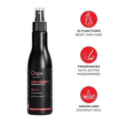 Mléko na tělo a vlasy s feromony Orgie The Secret Seduction Elixir 10 v 1, 200 ml - obrázek 2