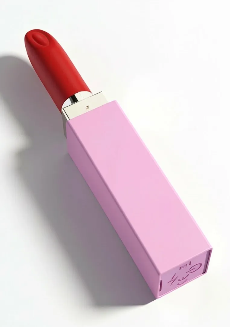 Minivibrátor ve tvaru rtěnky Xocoon Sealed With A Kiss, 3 nástavce, červený - obrázek 5