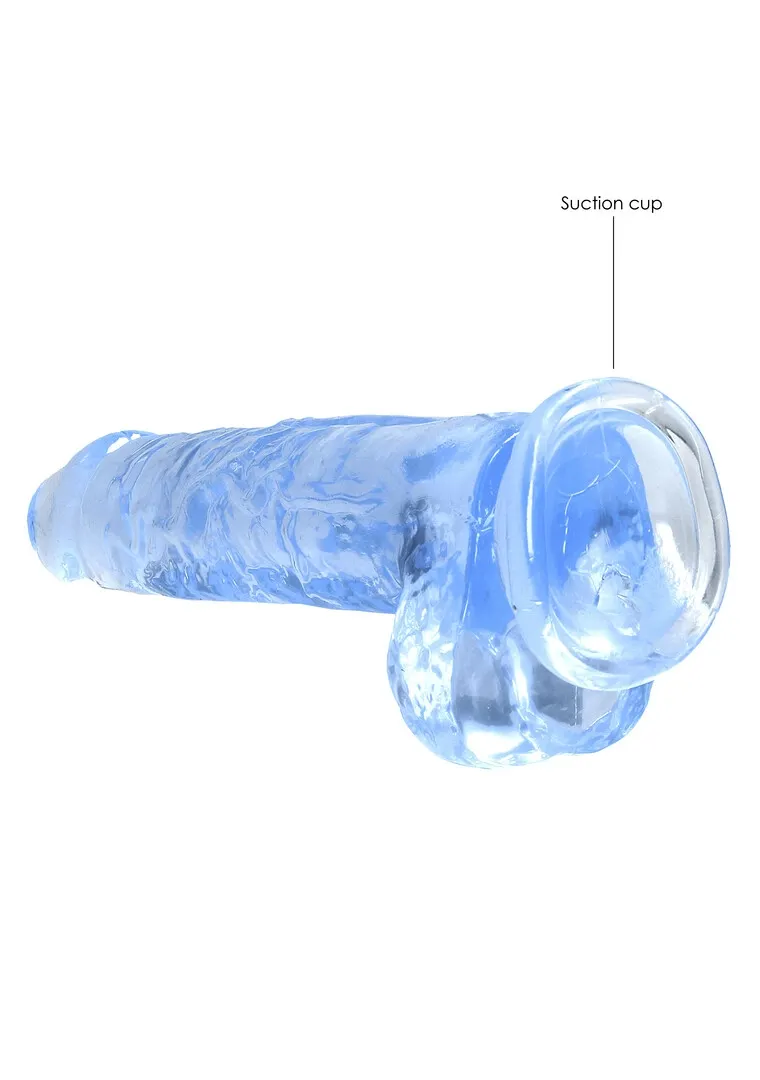 Realistické dildo s přísavkou RealRock Crystal Clear, průhledné, 21 cm - obrázek 10