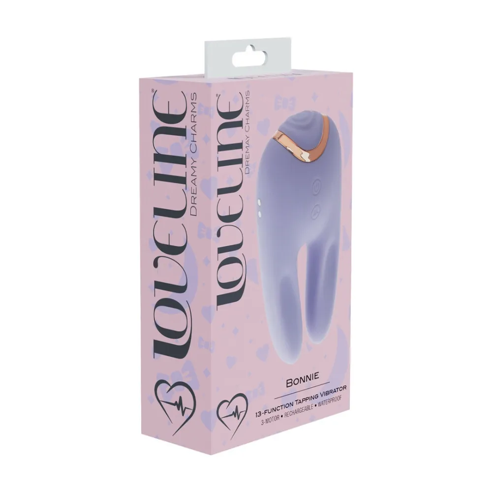 Oboustranný vibrátor Loveline Bonnie s poklepáváním, 13 režimů, nabíjecí, levandulový - obrázek 2