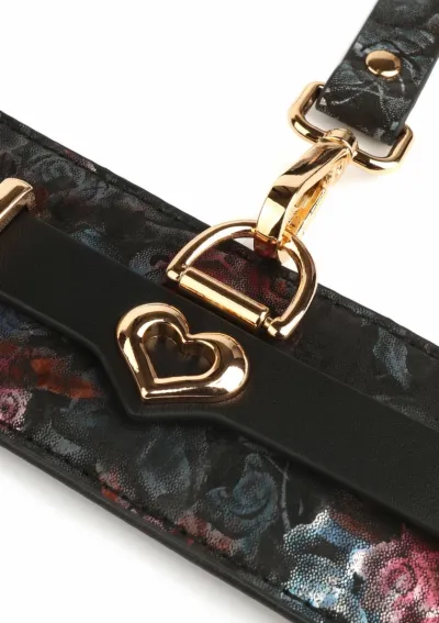 Pouta na zápěstí GEISHA Floral Jacquard, veganská kůže, saténová podšívka - obrázek 4