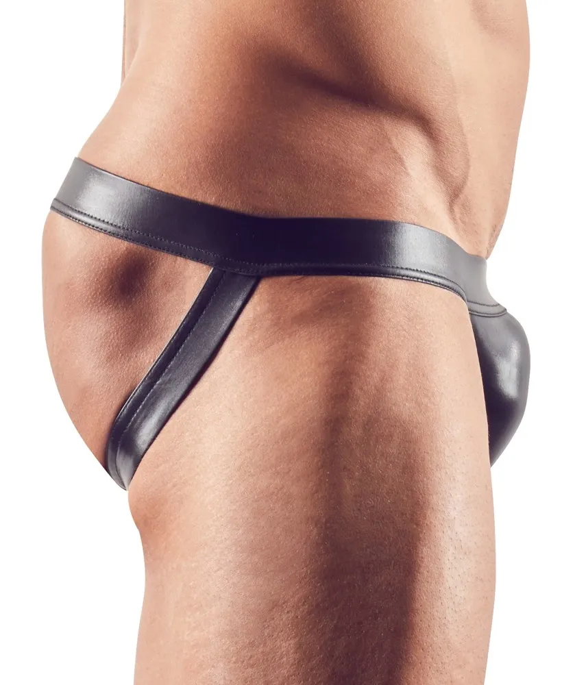 Pánský jockstrap NEK z lesklého materiálu, černý, M - obrázek 3