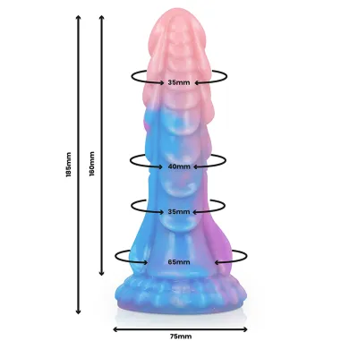 Silikonové dildo s přísavkou EPIC Ashtar, mimozemská postava, 18 cm, šedé - obrázek 3