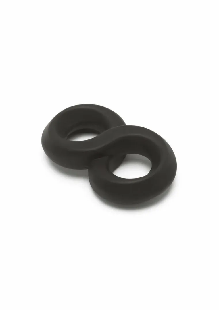 Dvojitý erekční kroužek Hidden Desire Jock C-Ring, měkký silikon, černý - obrázek 4