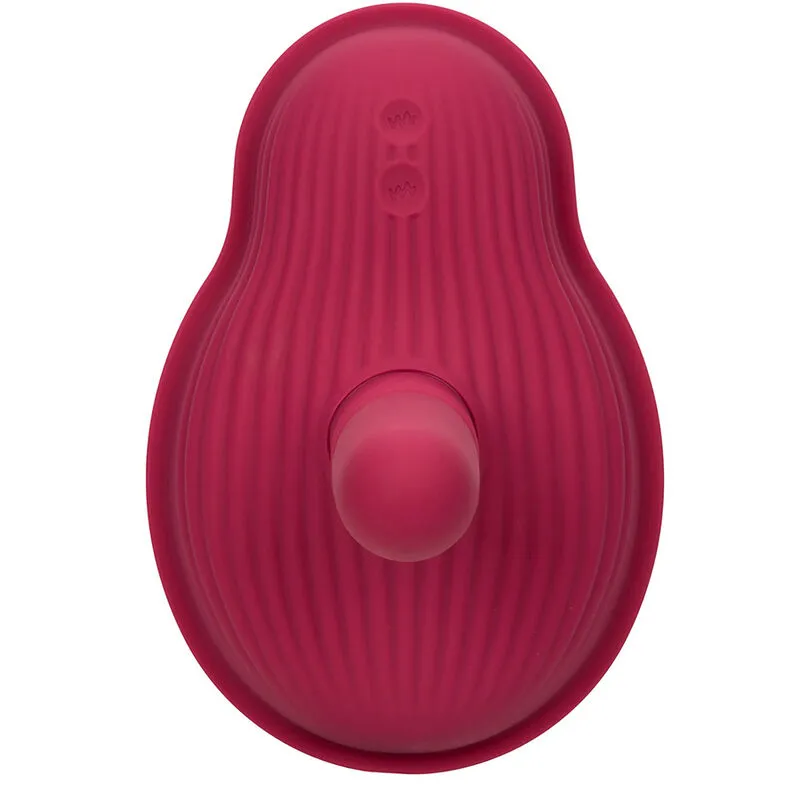 Vibrátor CalExotics Dual Rider s dálkovým ovládáním a přirážením, červený - obrázek 6