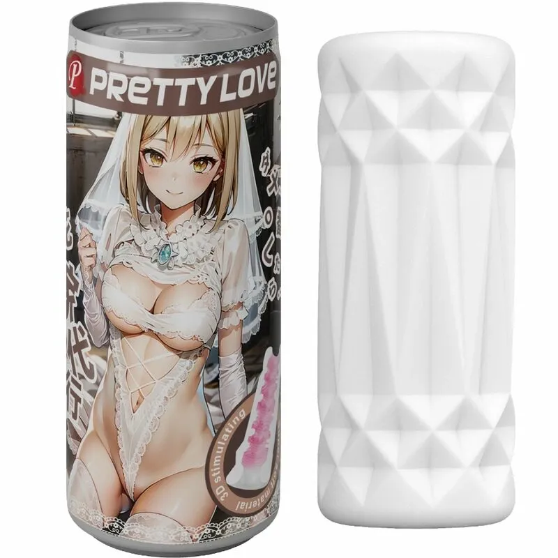 Masturbátor ve tvaru plechovky Pretty Love BM-00900T88A, bílý - obrázek 2