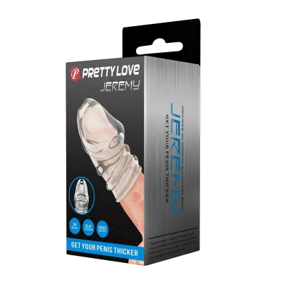 Zesilující návlek na penis Pretty Love Jeremy, průhledný - obrázek 11