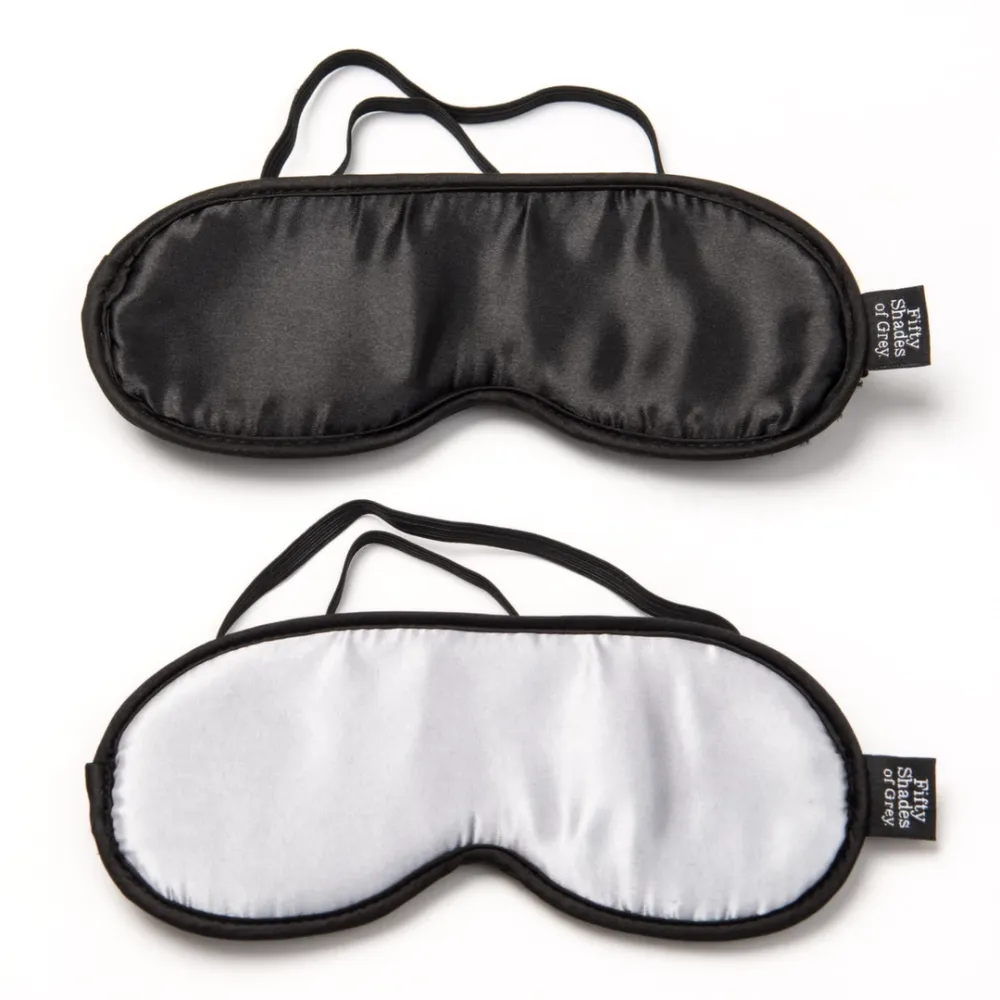 Saténové pásky přes oči Fifty Shades of Grey No Peeking, sada 2 ks, černé - obrázek 5