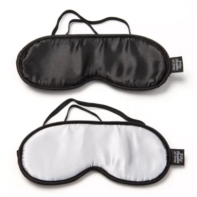 Saténové pásky přes oči Fifty Shades of Grey No Peeking, sada 2 ks, černé - obrázek 5