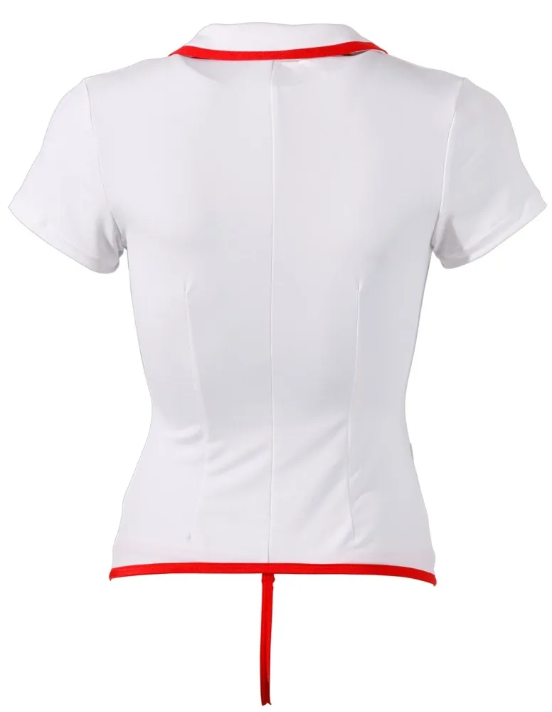 Kostým zdravotní sestry Cottelli Collection, živůtek s podvazky, bílo-červený, S - obrázek 5