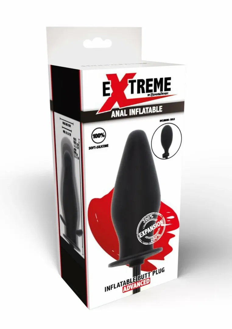 Nafukovací anální kolík Hidden Desire Extreme Inflatable Plug Advanced, silikon, černý - obrázek 3