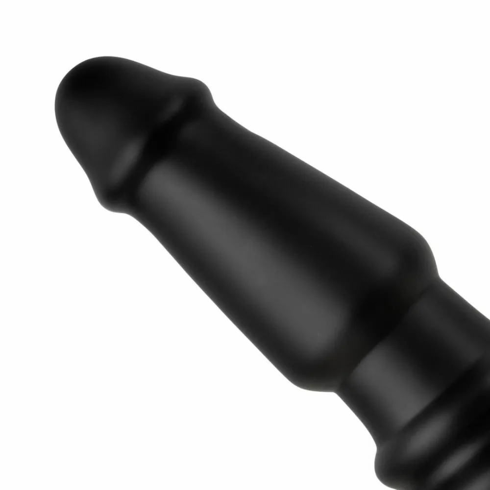Anální kolík BUTTR Tactical II, protáhlý, s vroubkovanou základnou, černý, 26 cm - obrázek 7