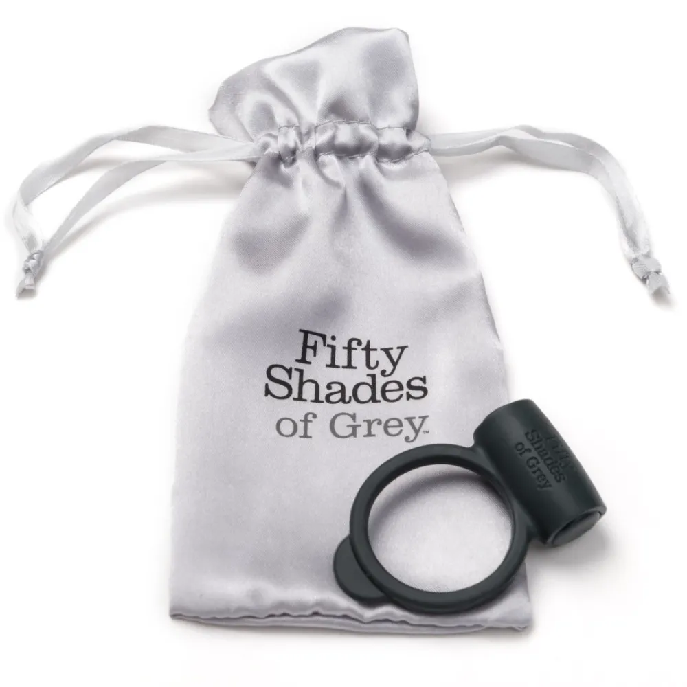 Vibrační erekční kroužek Fifty Shades of Grey Yours and Mine, silikonový, černý - obrázek 4