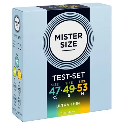 Zkušební sada kondomů Mister Size Pure Feel, 47, 49 a 53 mm, 3 ks - obrázek 2
