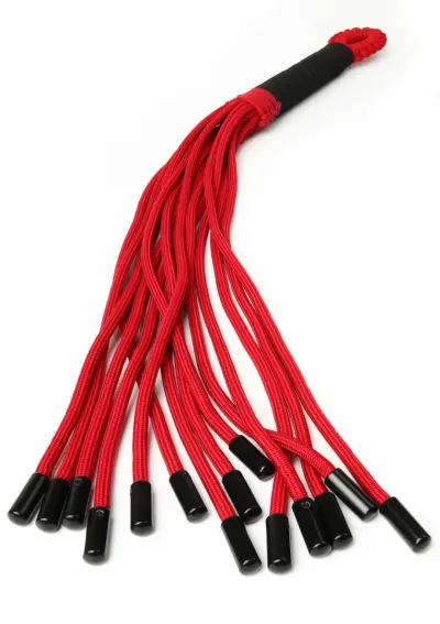 Důtky s uzly Taboom Knot Flogger z umělé kůže, 45 cm, černé - obrázek 3