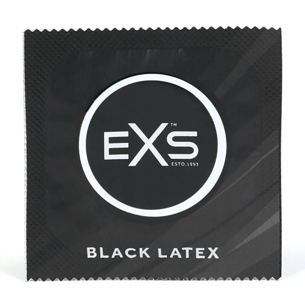 Černé kondomy EXS Black Latex, 54 mm, 100 ks - obrázek 2