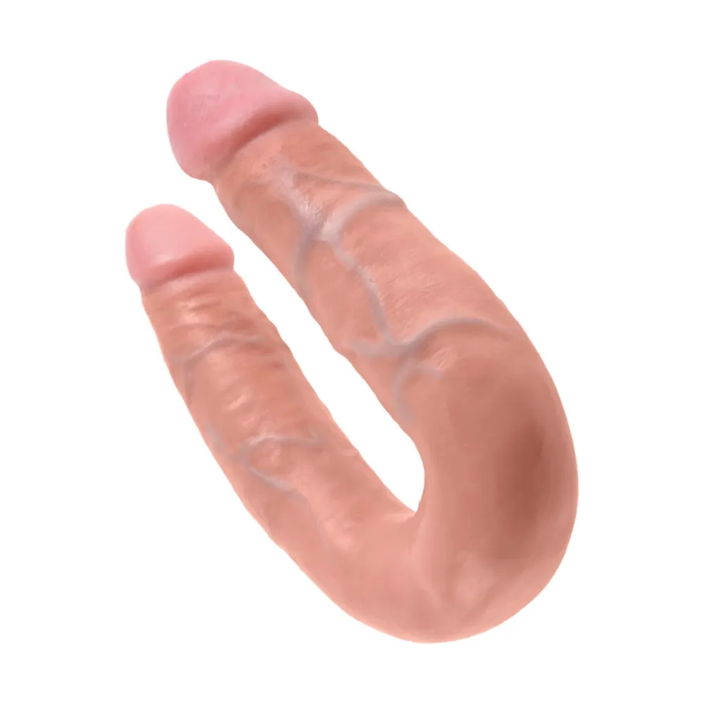 Oboustranné dildo King Cock U-Shaped Medium Double Trouble, tělové, 13,9 cm - obrázek 3