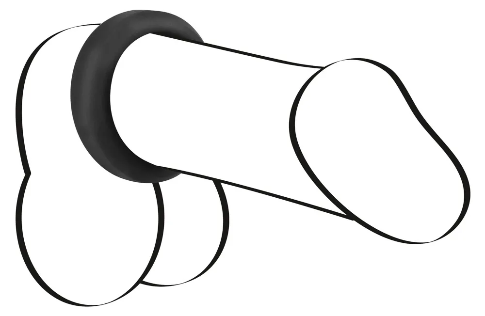 Silikonový erekční kroužek Black Velvets, Soft Touch, černý, 3,8 cm - obrázek 5