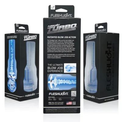 Orální masturbátor Fleshlight Turbo Thrust s trojitým vstupem, průhledný - obrázek 3