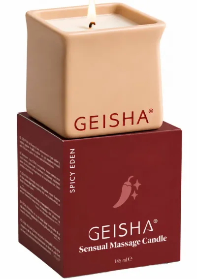 Masážní svíčka GEISHA Sensual Massage Candle s bambuckým máslem, 145 ml - obrázek 2