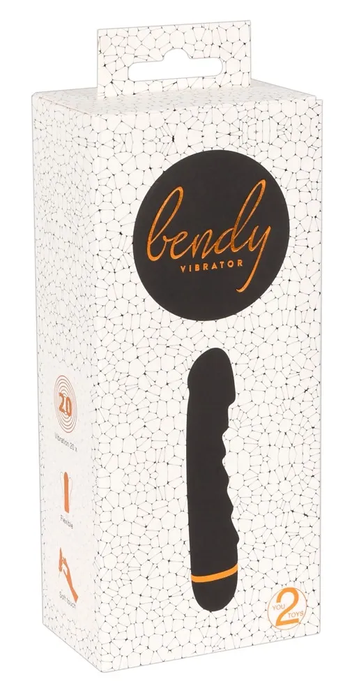 Ohebný vibrátor You2Toys Bendy Ripple, 20 režimů, černý, 16,5 cm