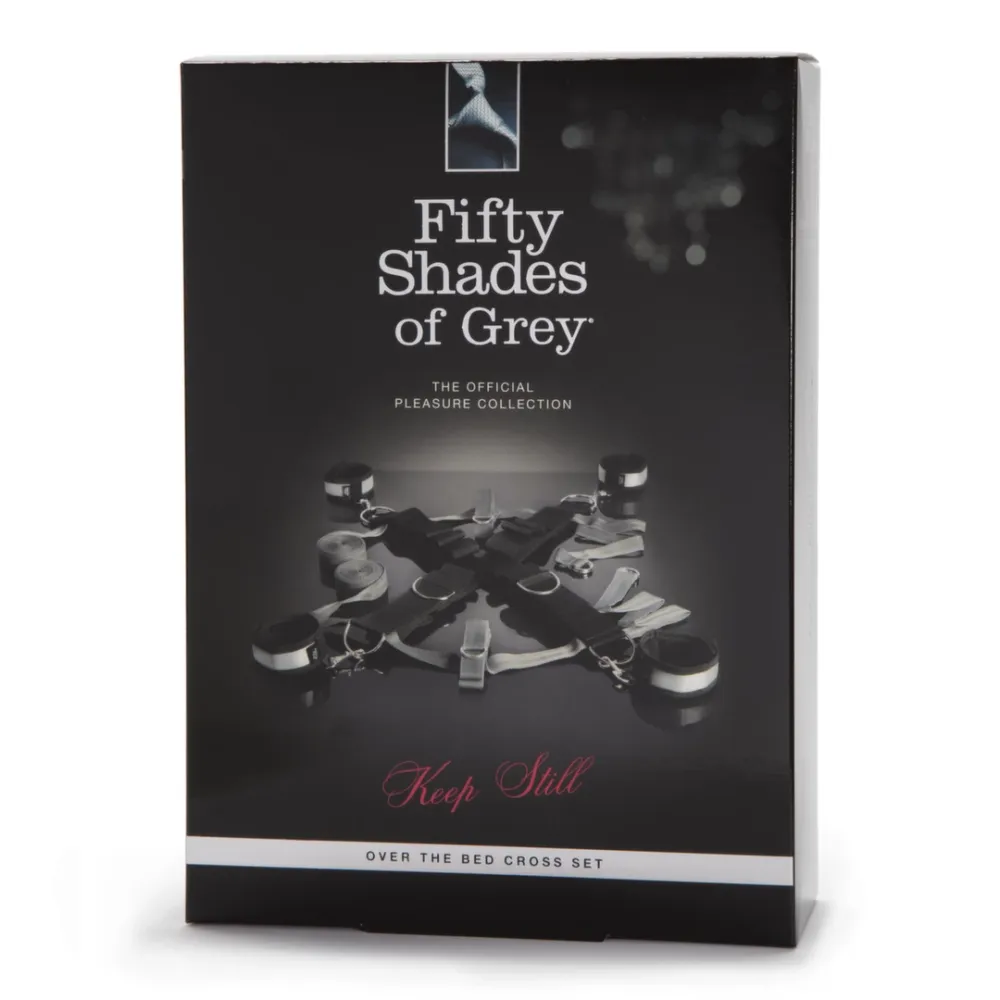Křížový poutací systém na postel Fifty Shades of Grey s měkkými pouty, černý - obrázek 5
