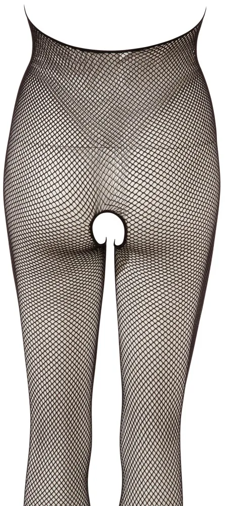 Síťový catsuit Cottelli Collection s otevřeným rozkrokem a hrudníkem, černý, S-L - obrázek 5