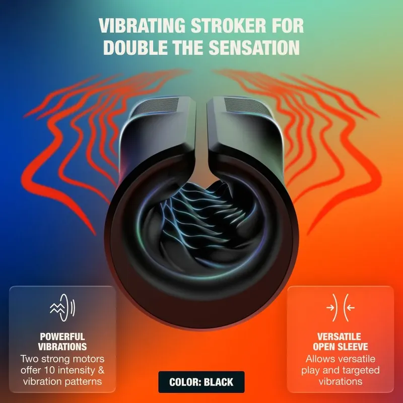Vibrační masturbátor Arcwave Zing se dvěma motorky, černý