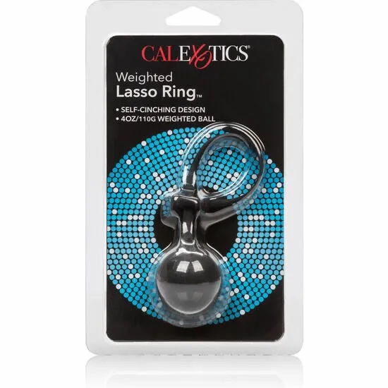 Erekční kroužek se závažím CalExotics Weighted Lasso Ring, silikonový, černý - obrázek 4