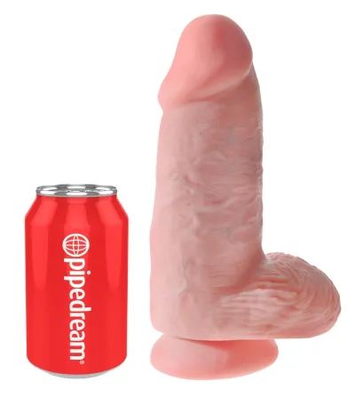 Realistické dildo King Cock Chubby s přísavkou, 23 cm, světlé tělové - obrázek 2