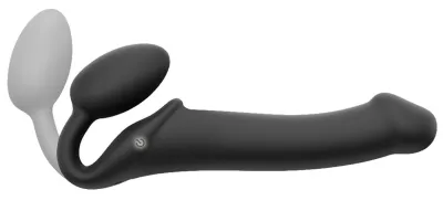 Vibrační strap-on Strap-On-Me Vibrating Bendable, 3 motory, černý, 15,2 cm - obrázek 4