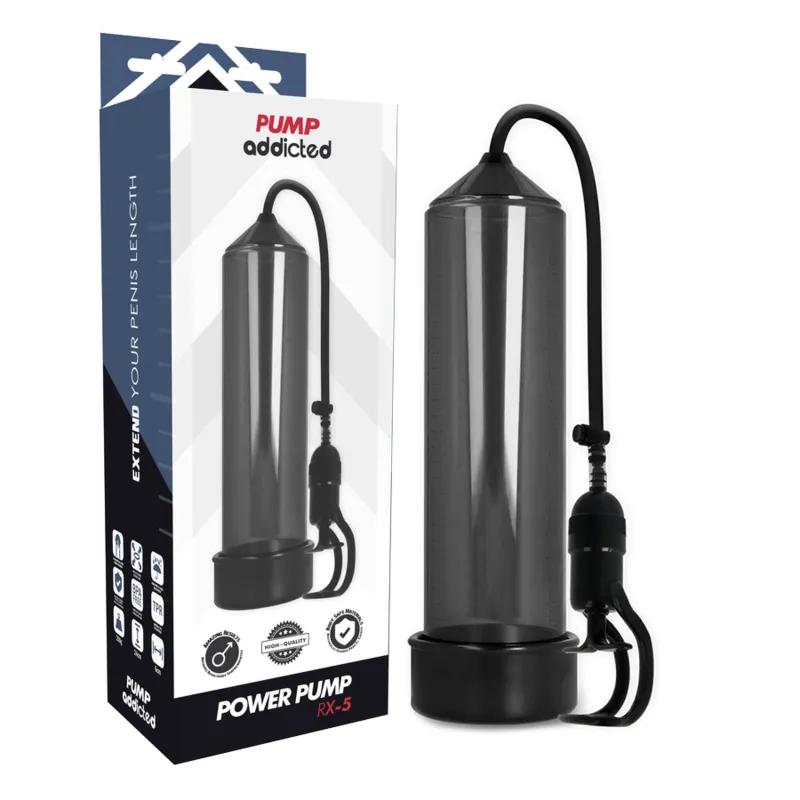 Pump Addicted RX5 vakuová pumpa na penis černá