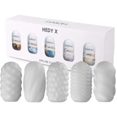 Sada masturbátorů Svakom Hedy X, 5 ks s různými strukturami, TPE, 99 mm - obrázek 4
