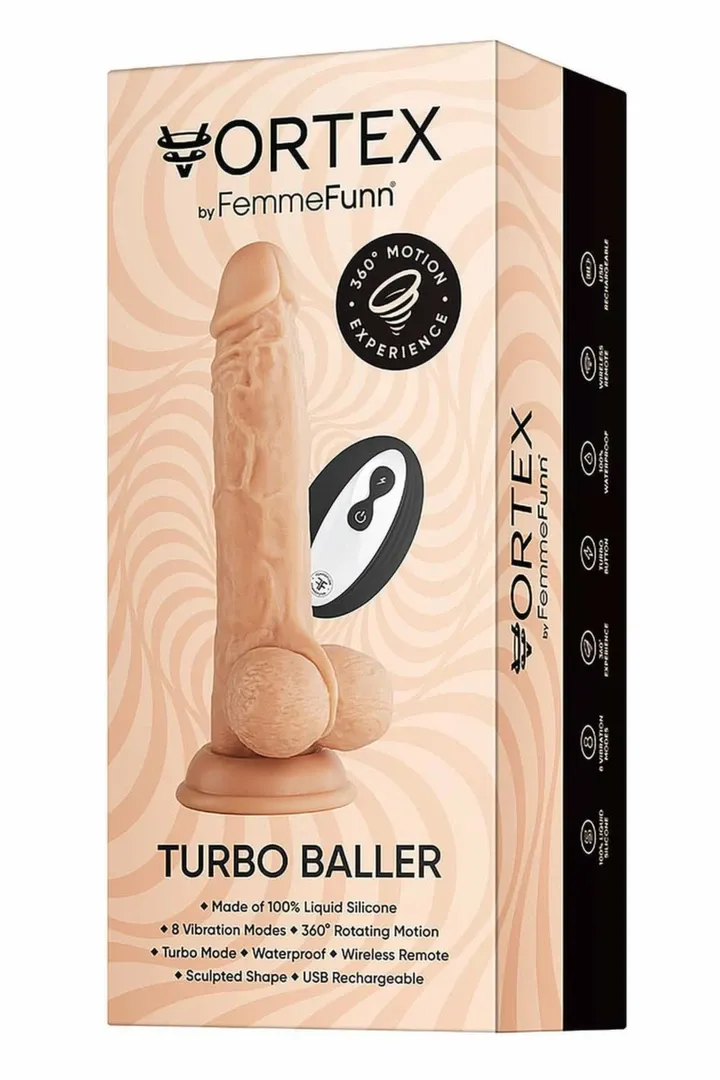 Realistický rotační vibrátor FemmeFunn Turbo Baller s přísavkou, tělový, 20,6 cm