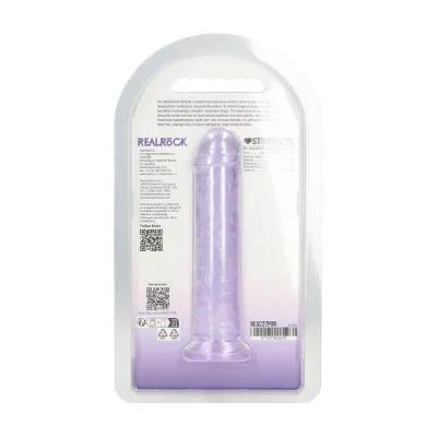 Průhledné fialové dildo RealRock Crystal Clear s přísavkou, 12,7 cm - obrázek 3