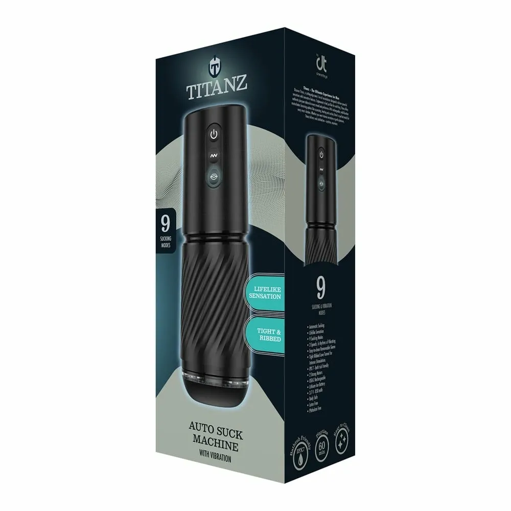 Automatický masturbátor Titanz Auto Suck Machine se sáním a vibracemi, černý