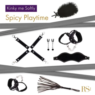 BDSM sada Rianne S Soiree Kinky Me Softly v kabelce, 7 dílů, černá - obrázek 2