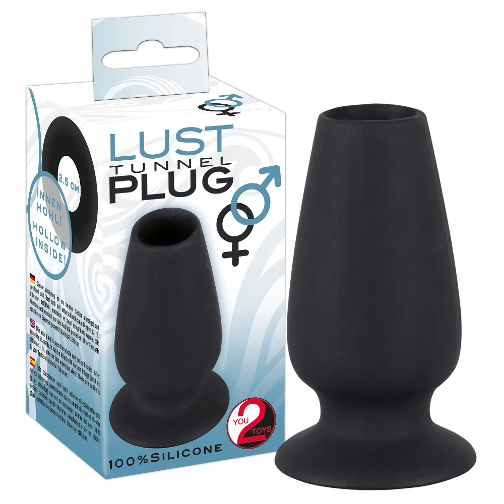 Dutý anální kolík You2Toys Lust Tunnel Plug M, silikon, černý, 10 cm - obrázek 8