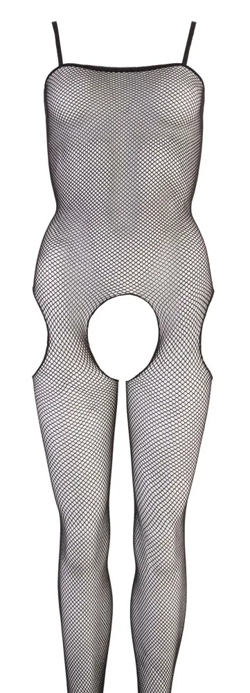 Síťový bodystocking Cottelli Collection s otevřenými boky, černý, S/M - obrázek 4